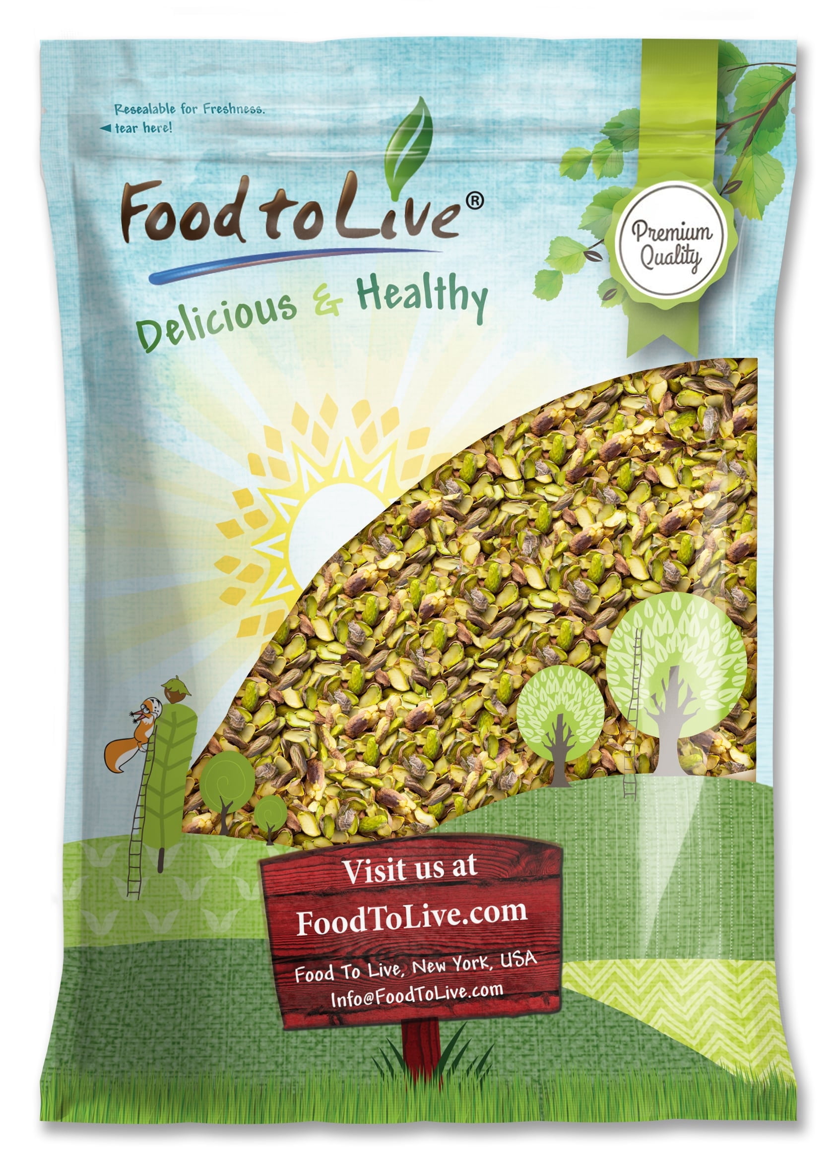 Raw Pistachio Halves and Pieces, 8 Pounds — Kosher, Vegan, Raw — by Food to Live