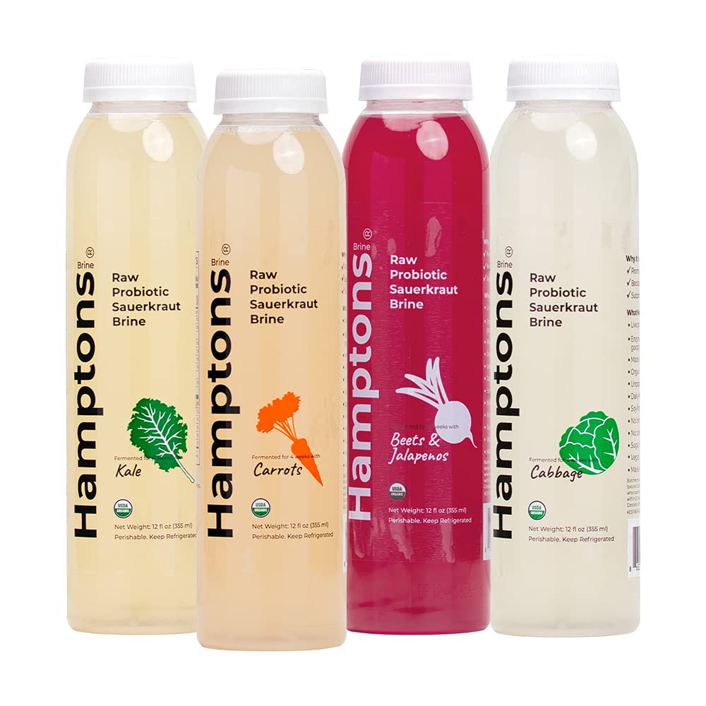 Raw Probiotic Sauerkraut Brine Variety Pack made with Organic Cabbage