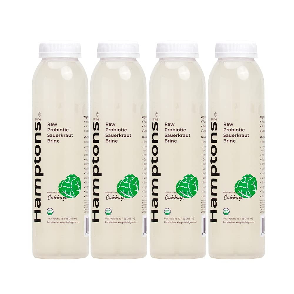 Raw Probiotic Sauerkraut Brine made with Organic Cabbage, Himalayan and