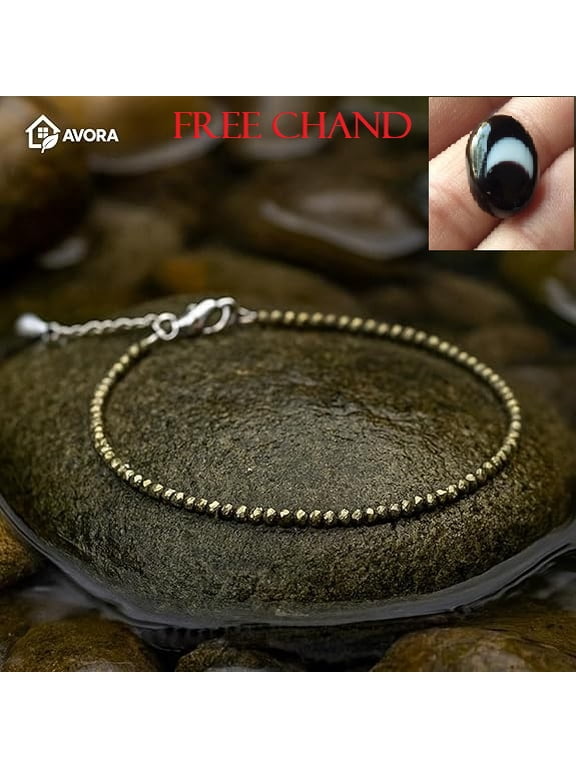 Raw Pyrite Anklet for Women | Natural Stone Jewellery for Wealth, Luck & Protection | Certified Crystal | Spiritual Healing Jewellery Gift for Girls & Women | Adjustable Payal Bracelet
