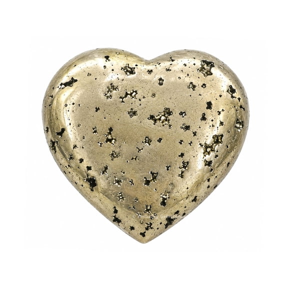 Raw Pyrite Crystal Heart Palm Stone Natural Pocket Stone