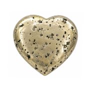 Raw Pyrite Crystal Heart Palm Stone – Natural Pocket Stone
