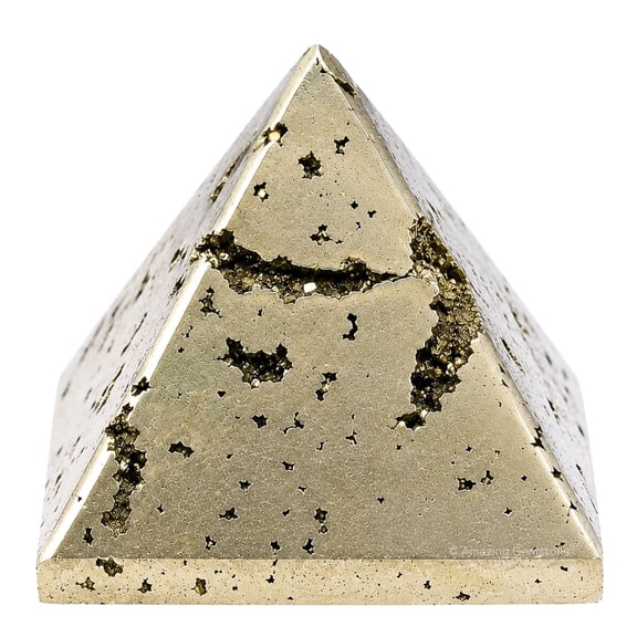Raw Pyrite Crystal Pyramid  Natural Healing Stone (2 Inch)