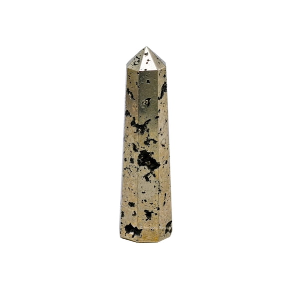 Raw Pyrite Crystal Tower Natural Stone Point Obelisk (34 Inch)