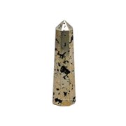 Raw Pyrite Crystal Tower   Natural Stone Point Obelisk 3 4 Inch