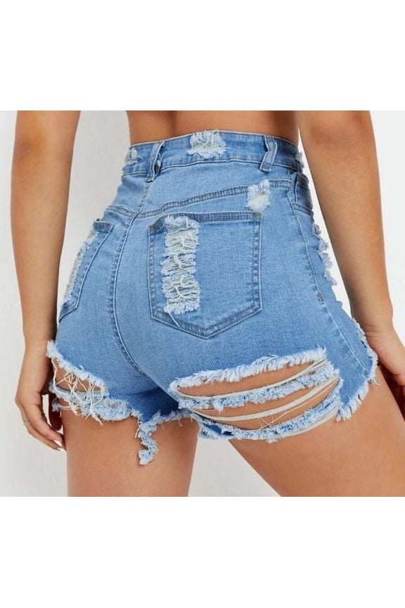 Raw Ripped Denim Shorts