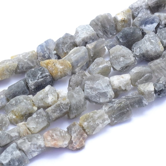Raw Rough Natural Labradorite Beads Strands Nuggets 6~12x6~10x5~8mm Hole: 0.7mm about 48pcs/strand 15.75 inch(40cm)