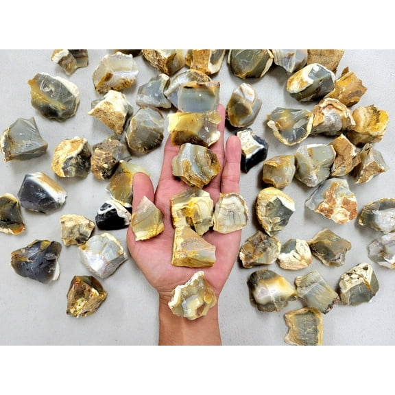 Raw Rough Yellow Carnelian Agate Crystals Bulk Stones from India for Tumbling