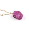 thumbnail image 1 of Raw Ruby Rough Dainty Pendant Stone Handmade Necklace, Women Jewelry, Healing Chakra Crystals, 14k Gold Plated 925 Sterling Silver 18 inch, Birthday Gift for Her, 1 of 6