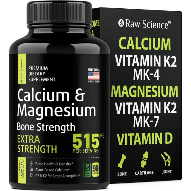 Raw Science Bone Strength Supplements Plant Based Magnesium