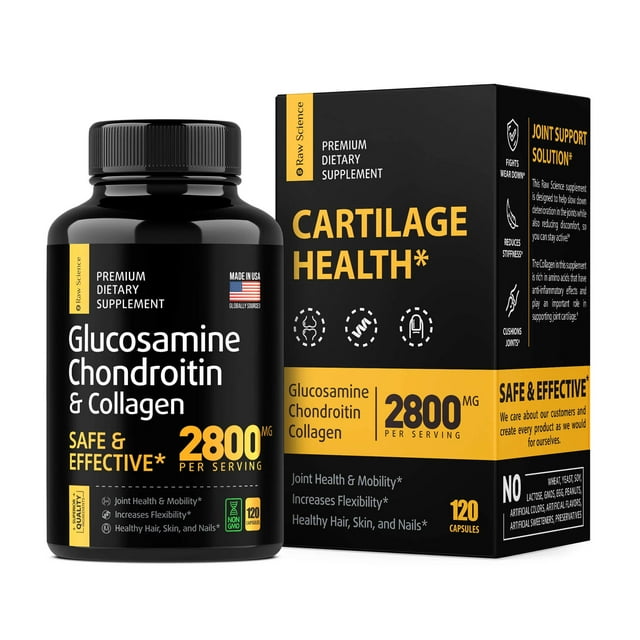 Raw Science Glucosamine Chondroitin MSM Triple Strength Joint Health Supplement Cruelty