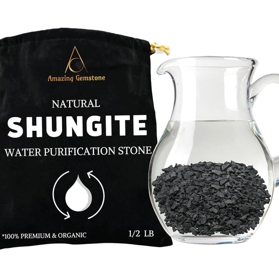 Raw Shungite Stones  Natural Crystal Rocks for Water Use, Meditation, Energy Balance & DIY Crafts (1/2 lb, 410 mm)