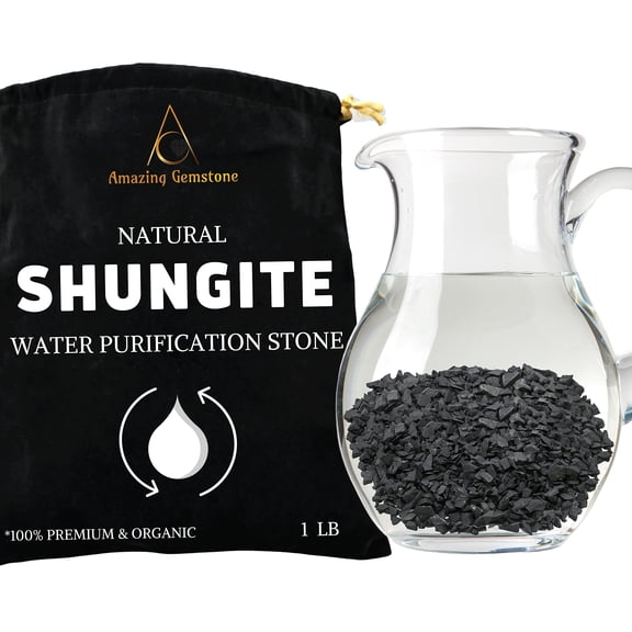 Raw Shungite Stones Natural Crystal Rocks for Water Use, Meditation, Energy Balance & DIY Crafts (1 lb, 410 mm)
