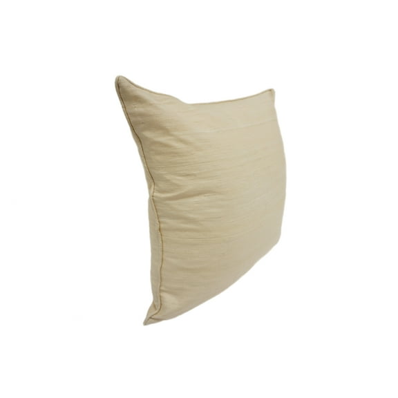 Raw Silk Throw Pillow Beige