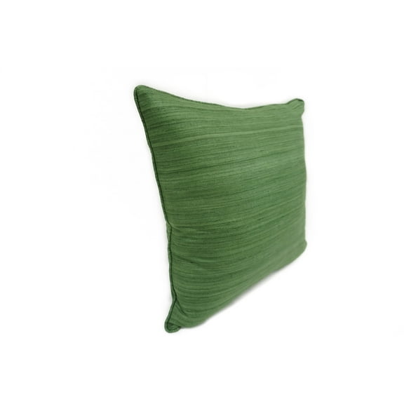 Raw Silk Throw Pillow Green