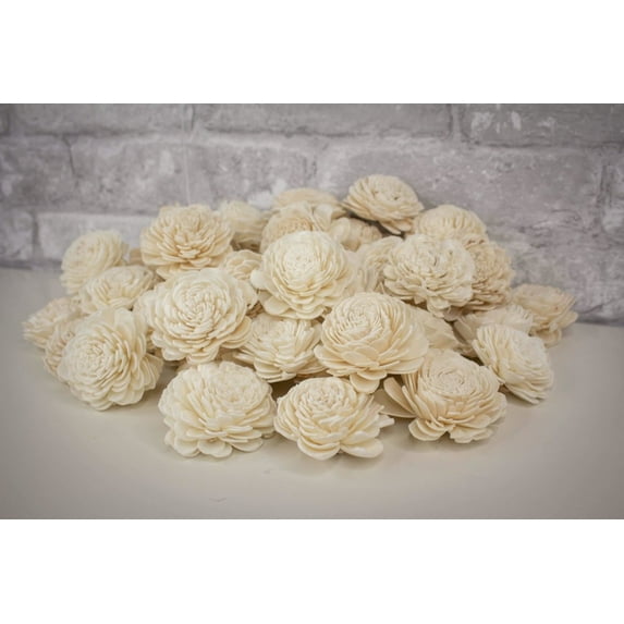 Raw Sola Wood Flower Assortment -2" Bali 50 Pack