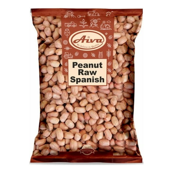 Aiva Raw Spanish Peanuts GGA1 (10 LB Case) Bulk - Whole Unsalted Peanuts for Snacking, Cooking, and Baking | Product of USA | Spanish Premium Grade