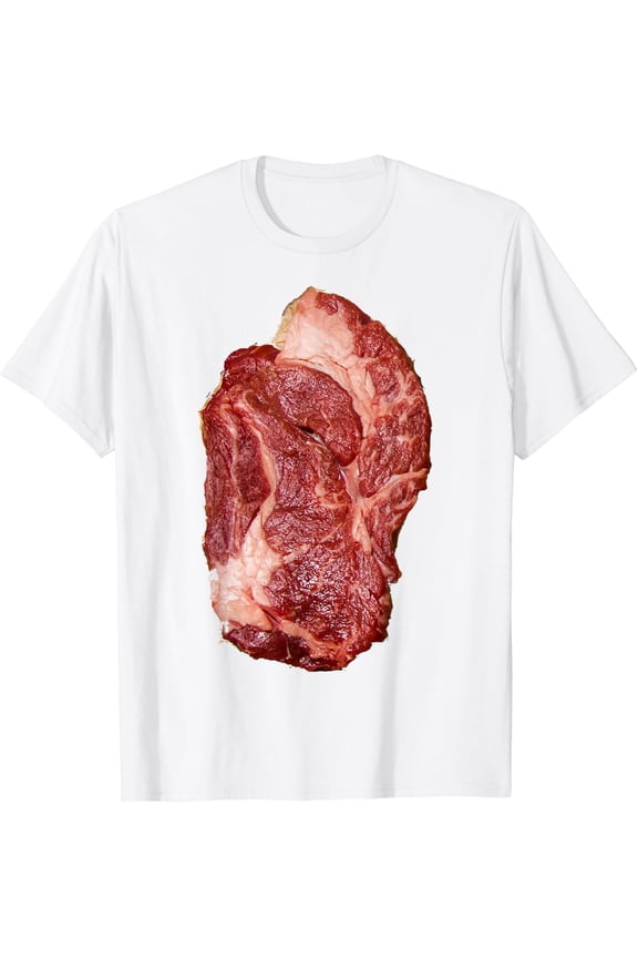 Raw Steak Meat Food Costume T-Shirt Beef Cow Grilling T-Bone T-Shirt