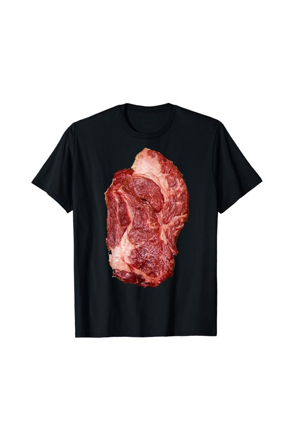 Raw Steak Meat Food Costume T-Shirt Beef Cow Grilling T-Bone, Unisex T-Shirt