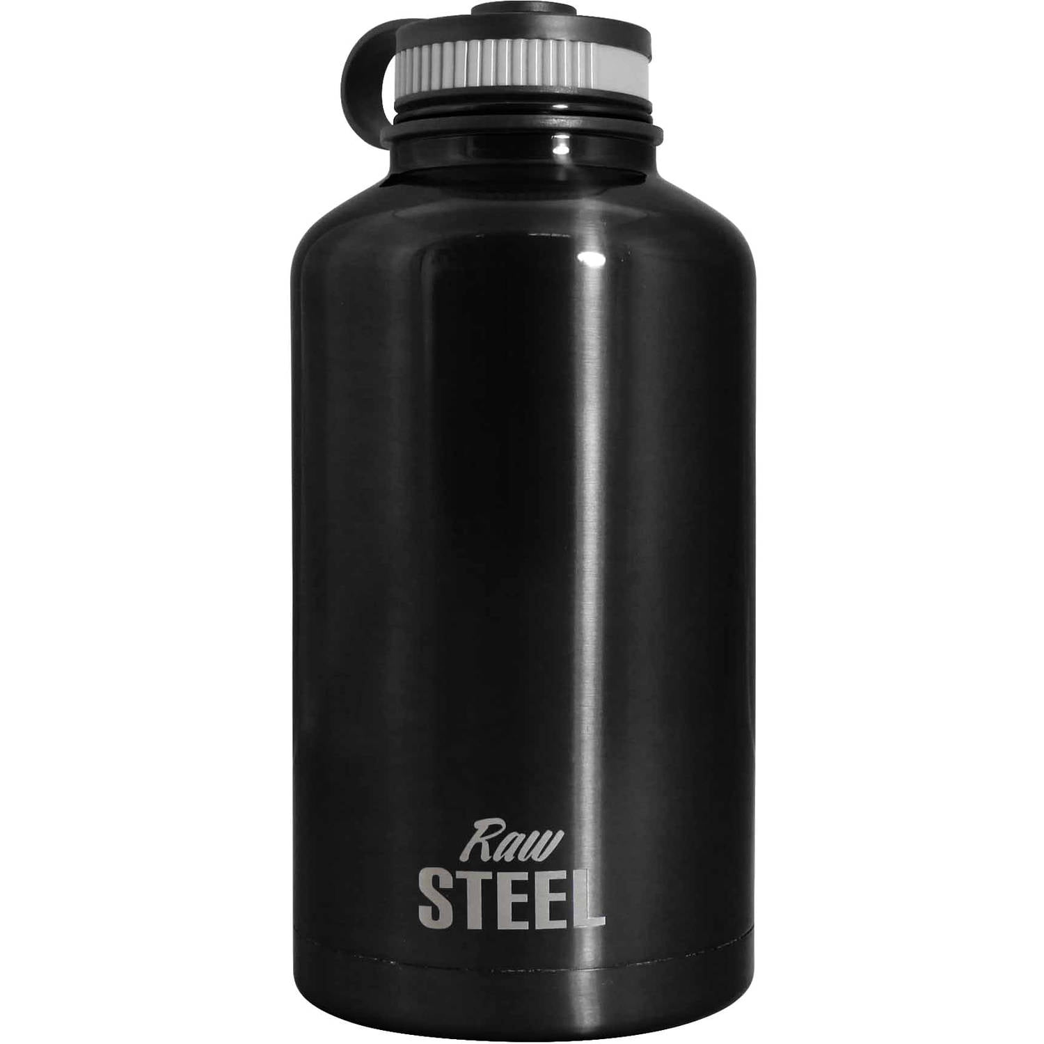 Vinotrek Insulated Wine Bottle Growler (Black/Stainless Steel)