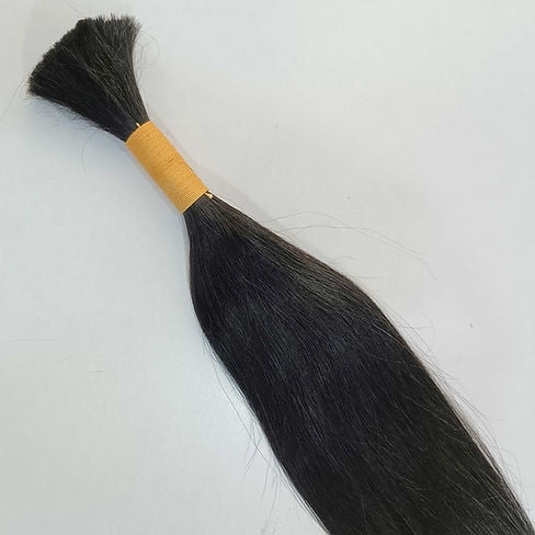 Raw Straight Braiding Human Hair - Single donor Bulk Indian Straight Human Hair Extensions - 100 Grams (Single Pack)