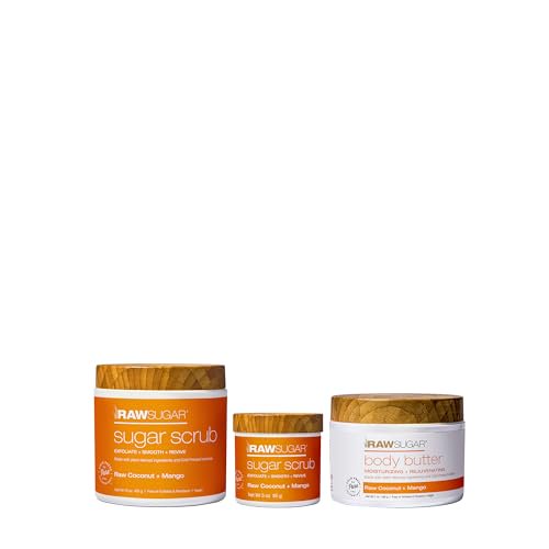 Raw Sugar Raw Coconut + Mango Body Scrub & Body Butter Bundle, Body
