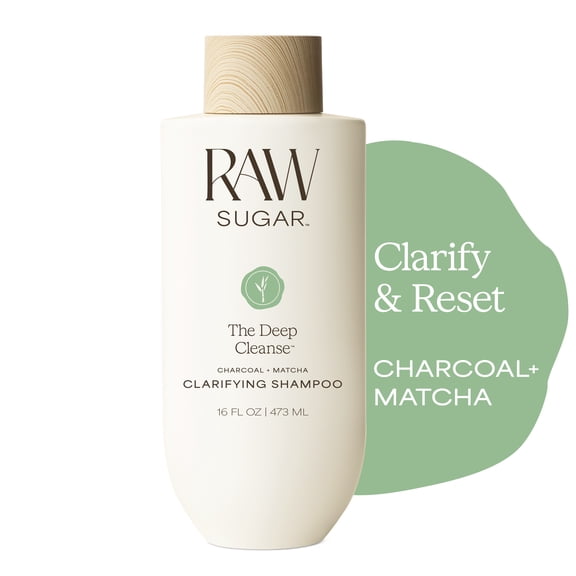 Raw Sugar The Deep Cleanse Clarifying Shampoo, Charcoal + Matcha, 16 fl oz