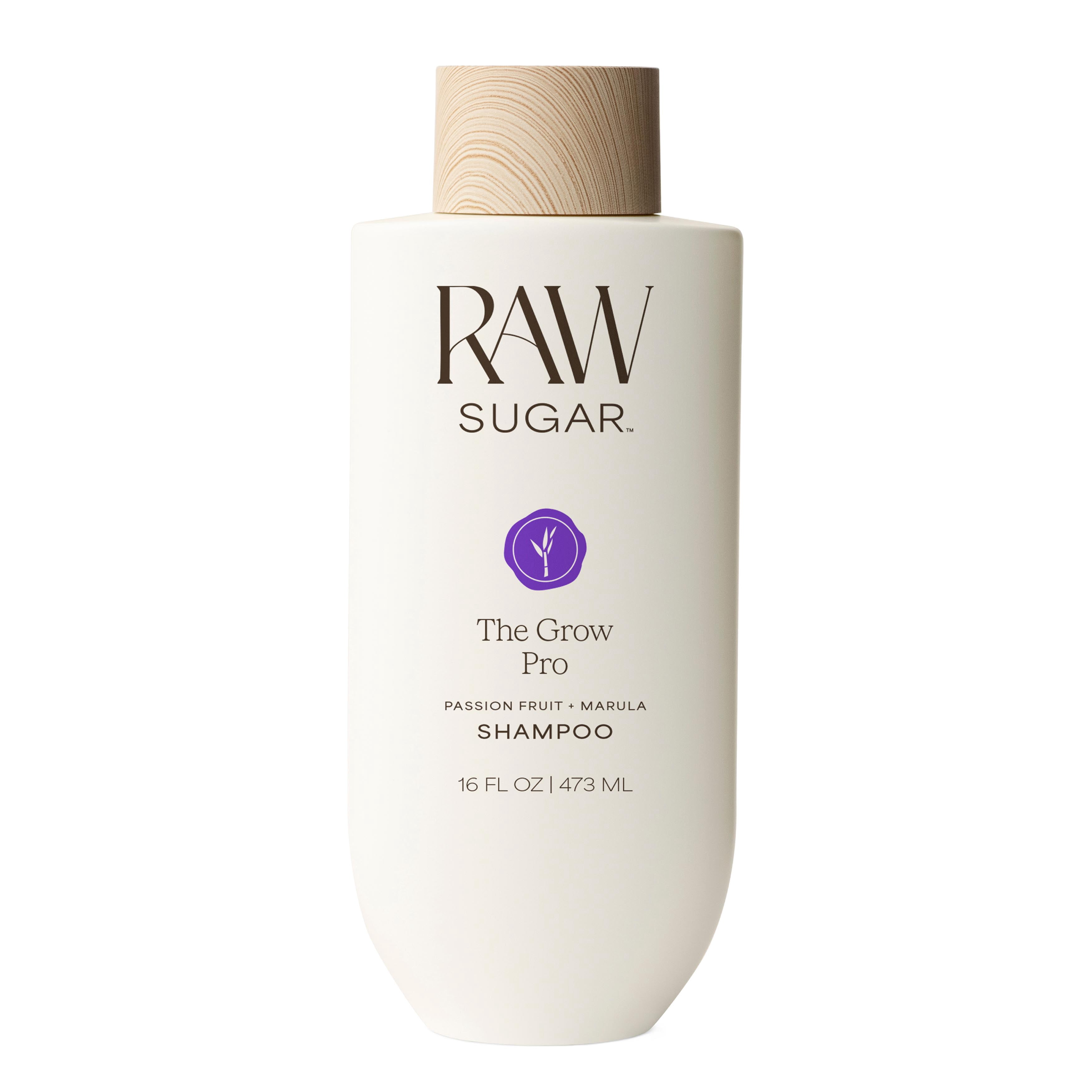 シャンプー sugar Raw Sugar The Grow Pro Shampoo, Passion Fruit + Marula, 16 fl oz