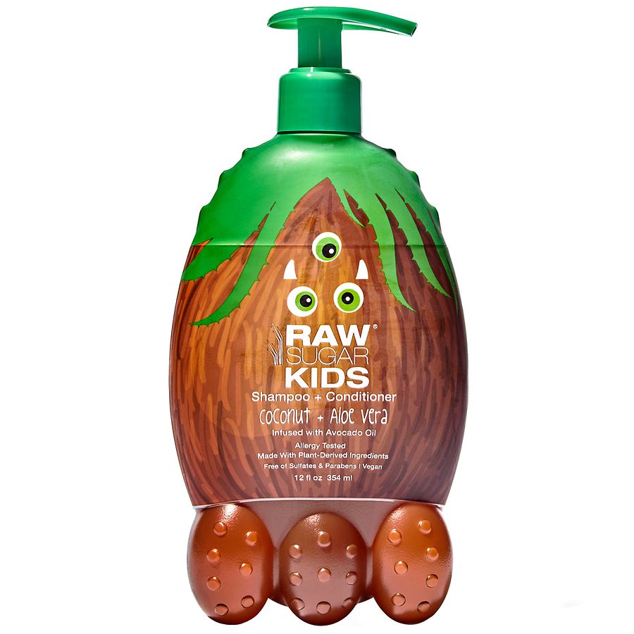 Raw Sugar Kids 2-in-1 Shampoo & Conditioner Coconut + Aloe Vera 12.0 fl oz Pack of 2