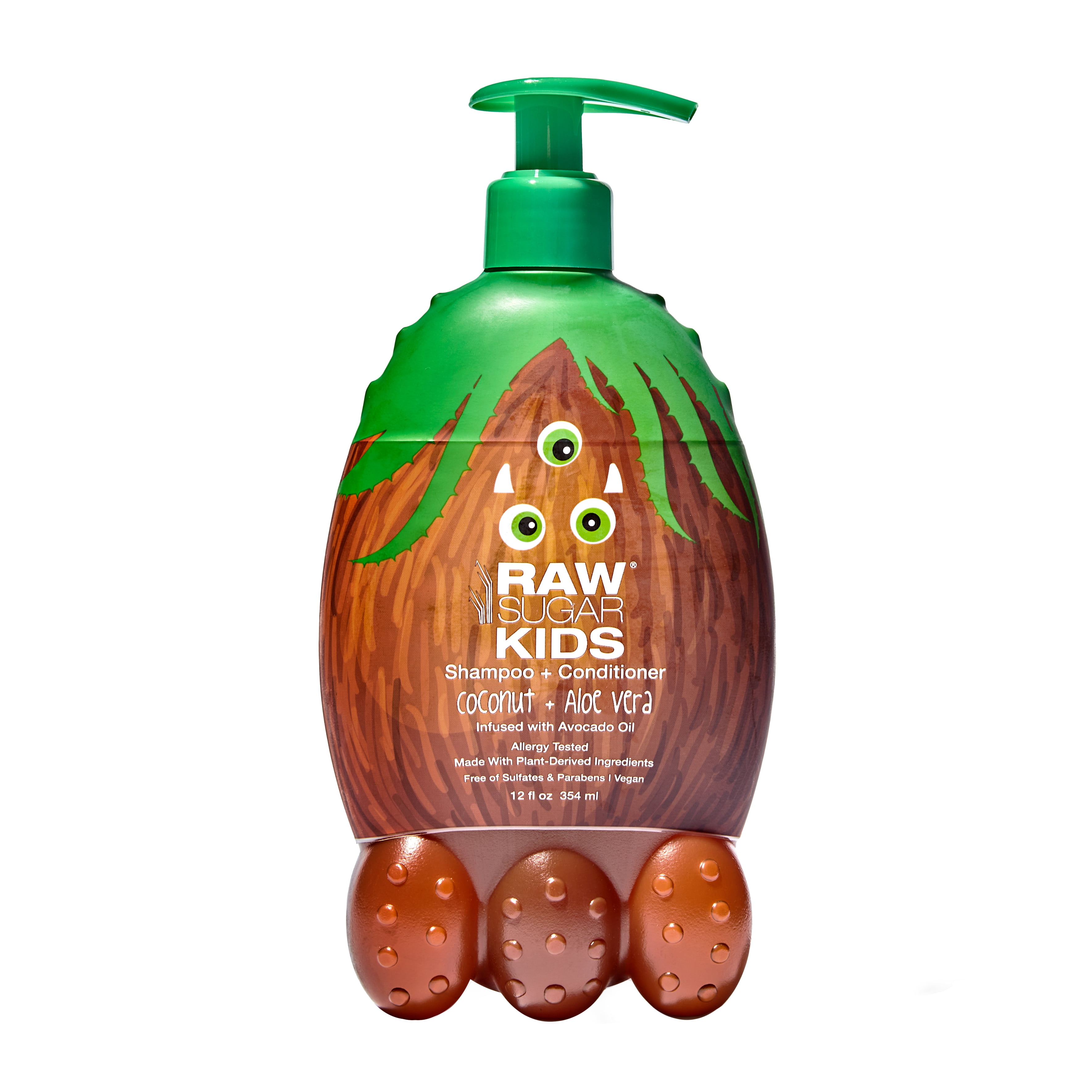 Raw Sugar Kids 2-in-1 Shampoo + Conditioner, Coconut + Aloe Vera, 12 fl oz