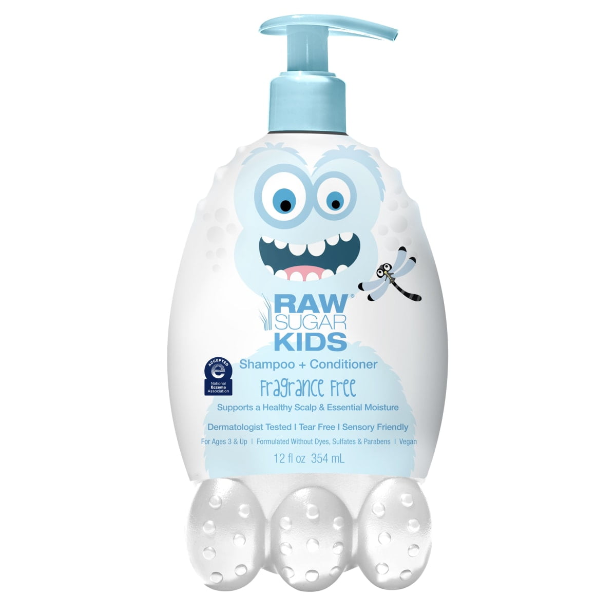 Raw Sugar Kids 2-in-1 Shampoo & Conditioner, Fragrance-Free, 12 fl oz