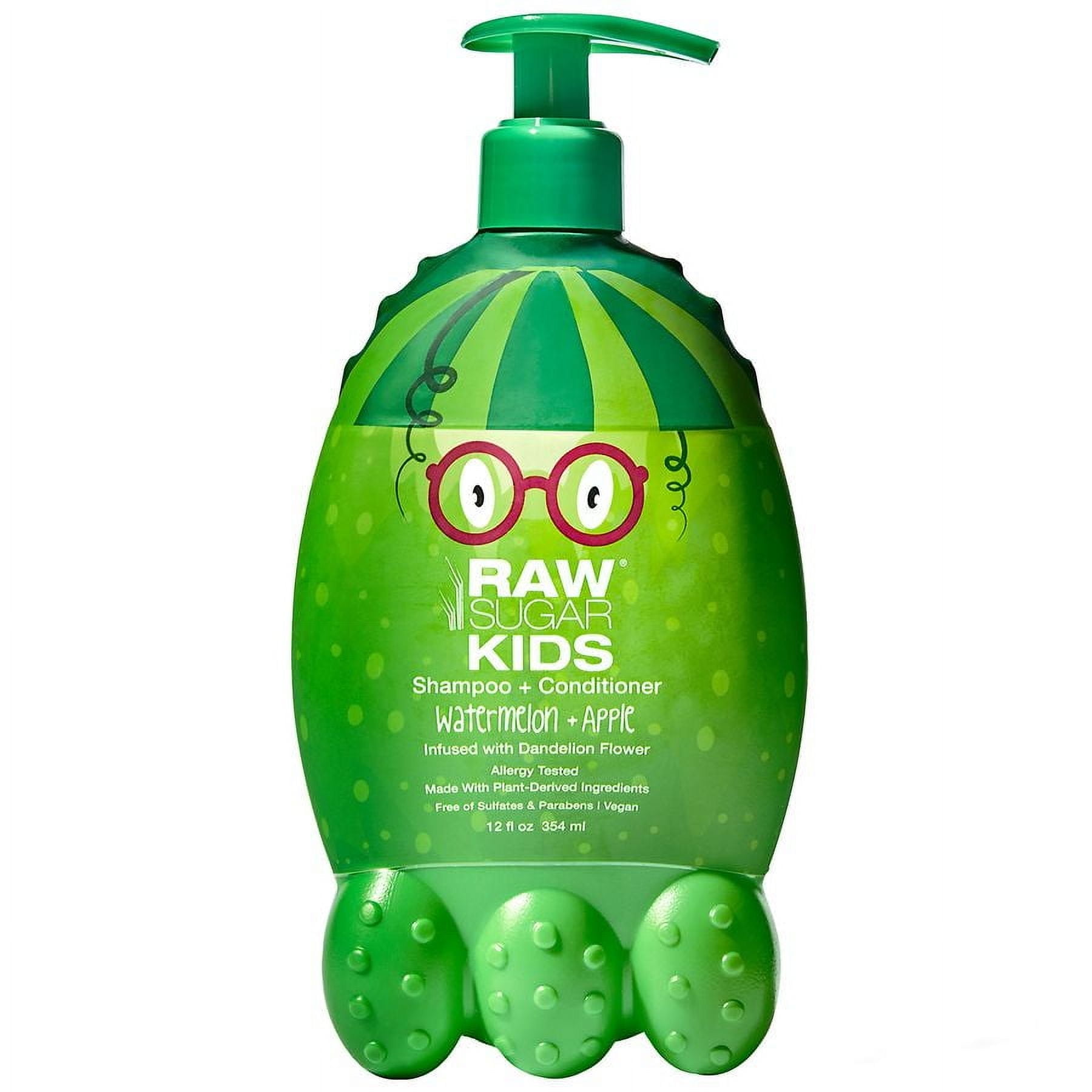 Raw Sugar Kids 2-in-1 Shampoo & Conditioner Watermelon + Apple 12.0 fl oz