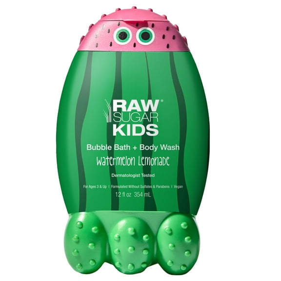 Raw Sugar Kids Bubble Bath + Body Wash - Watermelon Lemonade, 12 fl oz