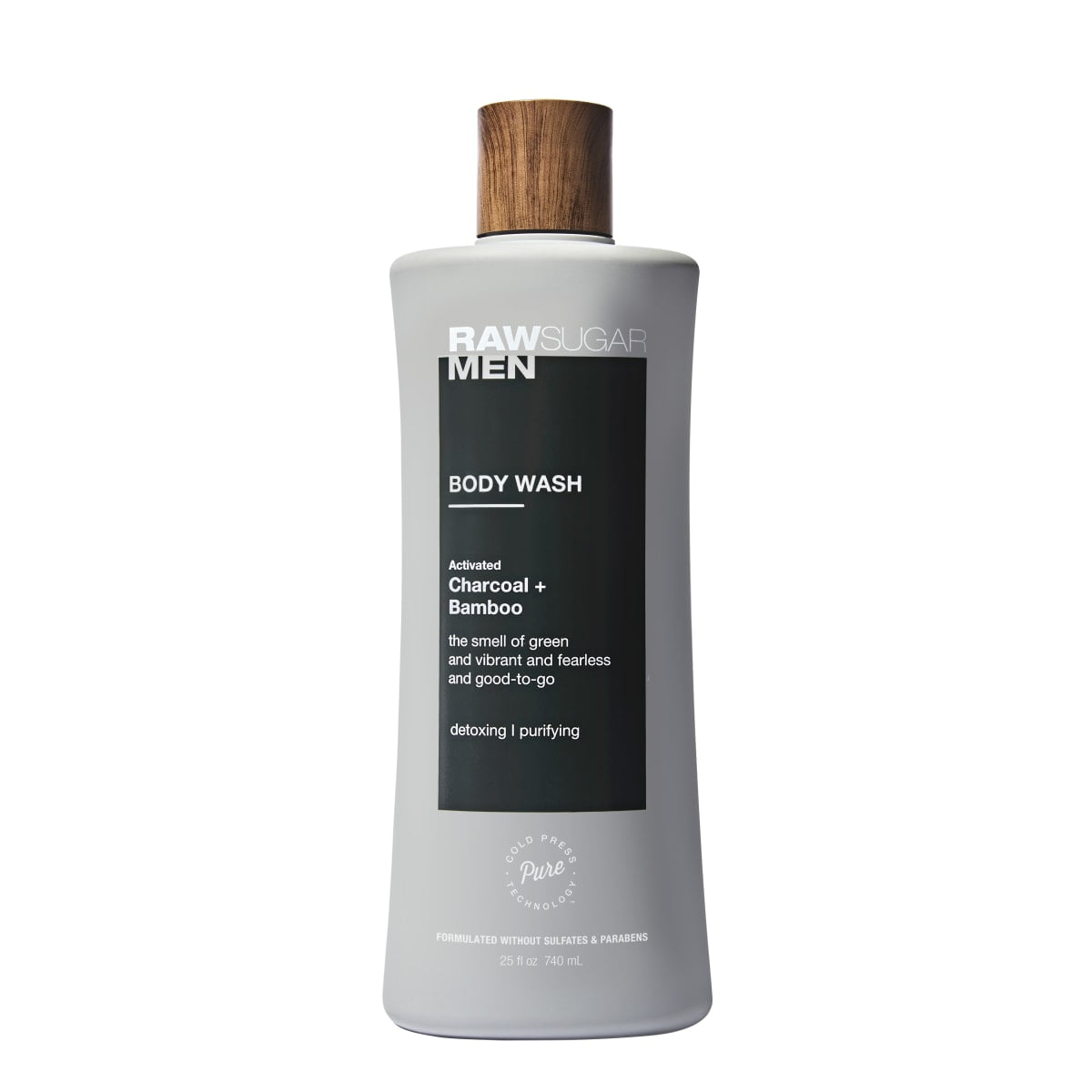 Raw Sugar Men's Body Wash - Charcoal + Bamboo, 25 fl oz