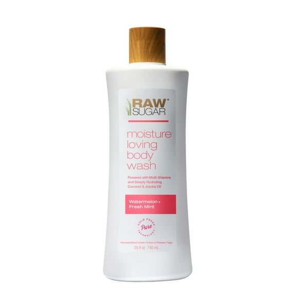 Raw Sugar Moisture Loving Body Wash, Watermelon + Fresh Mint, 25 fl oz