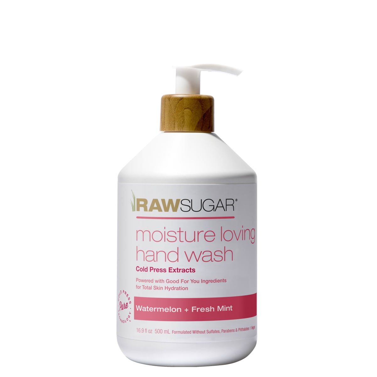 Raw Sugar Moisture Loving Hand Wash, Watermelon + Fresh Mint Hand Soap, 16.9 fl oz