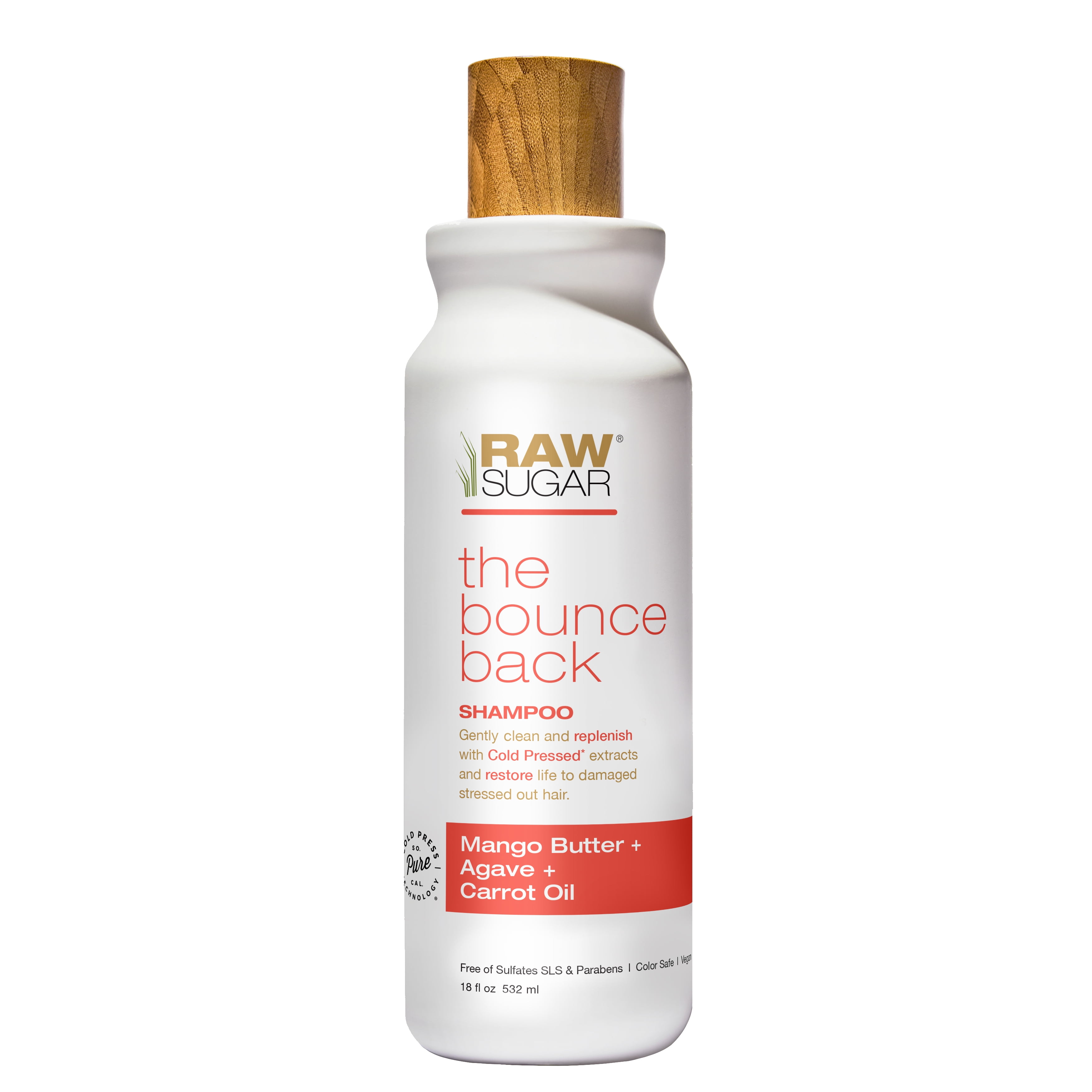Raw Sugar Shampoo - The Bounce Back Mango Butter + Agave + Carrot Oil 18 fl oz