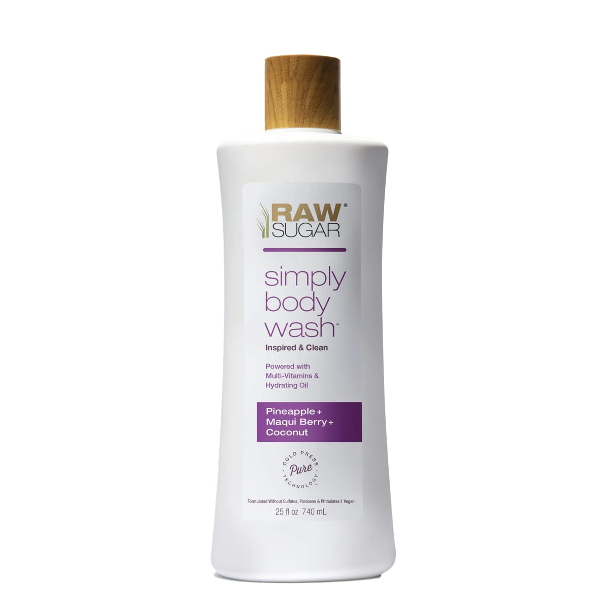 Raw Sugar Simply Body Wash, Pineapple + Maqui Berry + Coconut, 25 fl oz