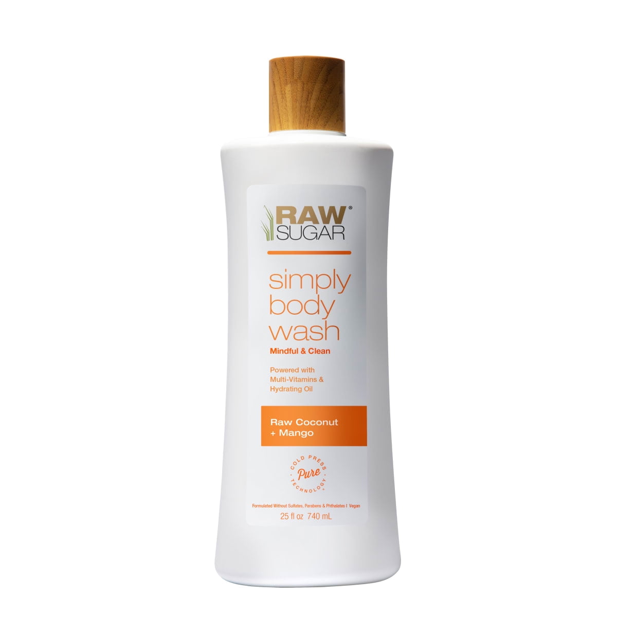 Raw Sugar Simply Body Wash, Raw Coconut + Mango, 25 fl oz