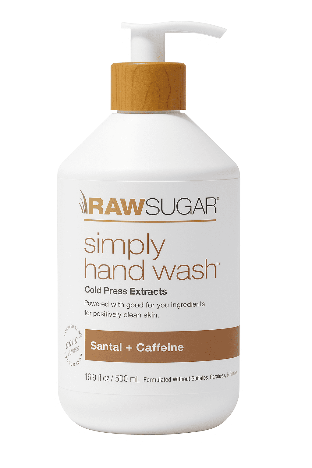 Raw Sugar Simply Hand Soap with Santal + Caffeine, 16.9 fl oz
