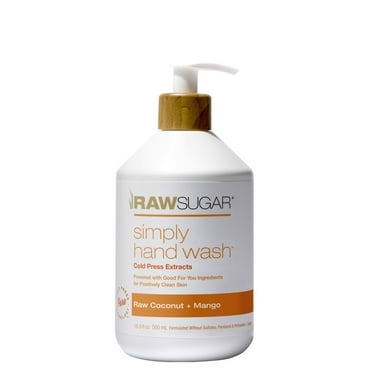 Raw Sugar Simply Hand Wash, Raw Coconut + Mango Hand Soap, 16.9 fl oz