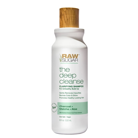 Raw Sugar The Deep Cleanse Clarifying Shampoo, Charcoal + Matcha + Aloe, 18 fl oz