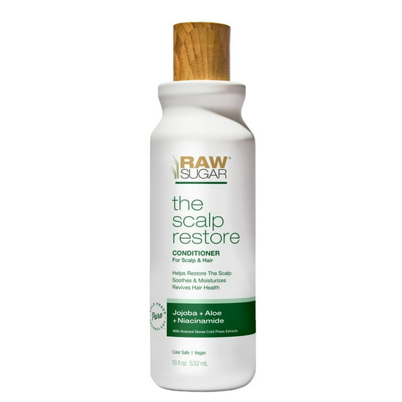 Raw Sugar The Scalp Restore Conditioner- Jojoba + Aloe + Niacinamide, 18 fl oz