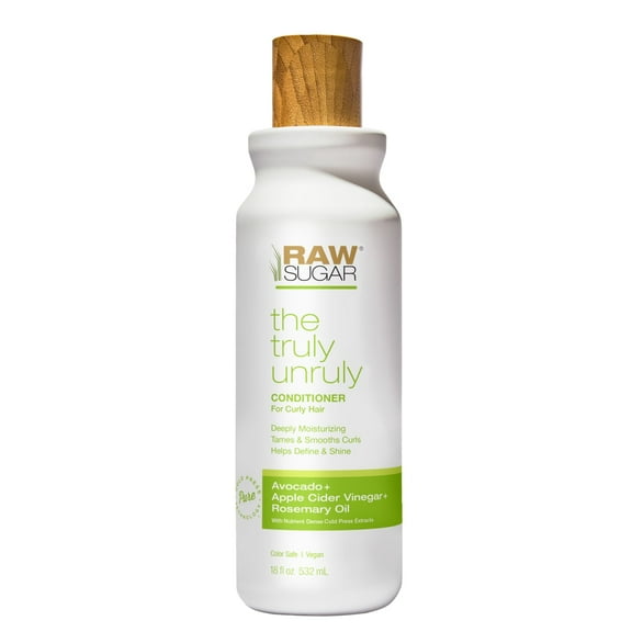 Raw Sugar The Truly Unruly Conditioner, Avocado + Apple Cider Vinegar + Rosemary Oil, 18 fl oz