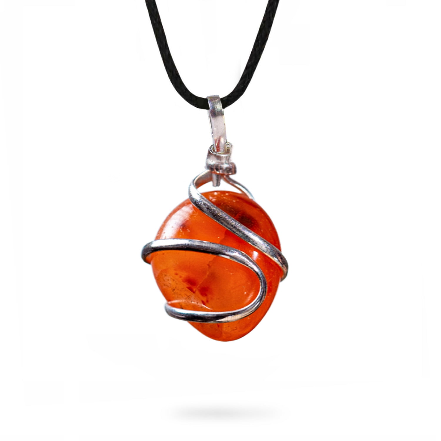 Pendant Bead in CARNELIAN Necklace Tumbled Crystal Healing Chakra Quality A+