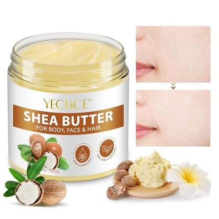 Raw & Unrefined Pure Shea Butter For Body, Face & Hair,Enriched with Vitamins A/D/E and F,Long-lasting Hydration You Skin,7.8 oz