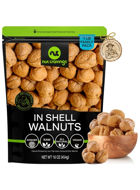 Raw Walnuts In Shell, Whole Premium (16oz - 1 lbs) by Nut Cravings