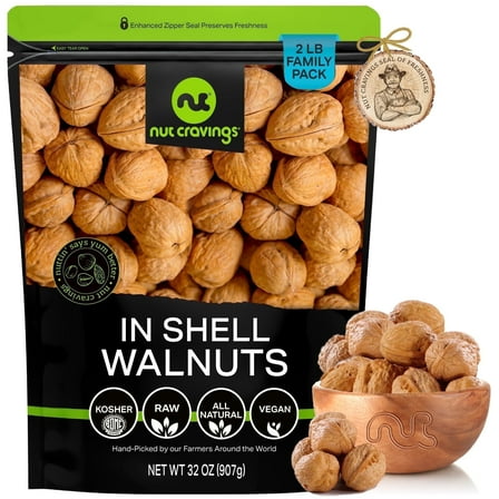Nut Cravings Raw Walnuts In Shell, Whole Premium (32oz - 2 lbs)