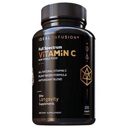 Raw Whole Food Vitamin C Complex: 100% Natural Vitamin C - Organic Orange & Berry Blend (120 Capsules) No Synthetic Ascorbic Acid