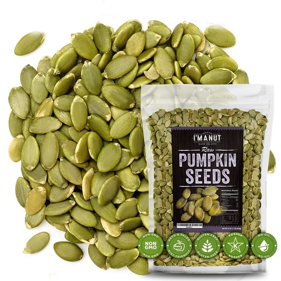 Raw Whole Pumpkin Seeds 16oz, Natural, Non-GMO Pumpkin Seeds Snack, Gluten and Peanut Free, No PPO, No Preservatives, Vegan, Kosher